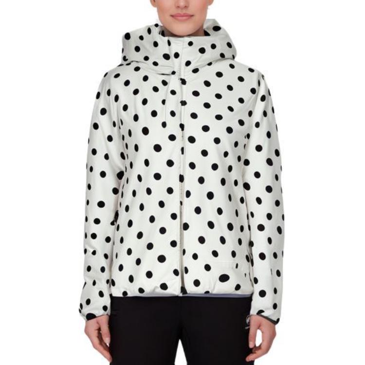 Shop (W) 마르니 도트 프린트 하이넥 지퍼 코튼 자켓 여성용 화이트 PIMA0080AT-UTP742-SDW01