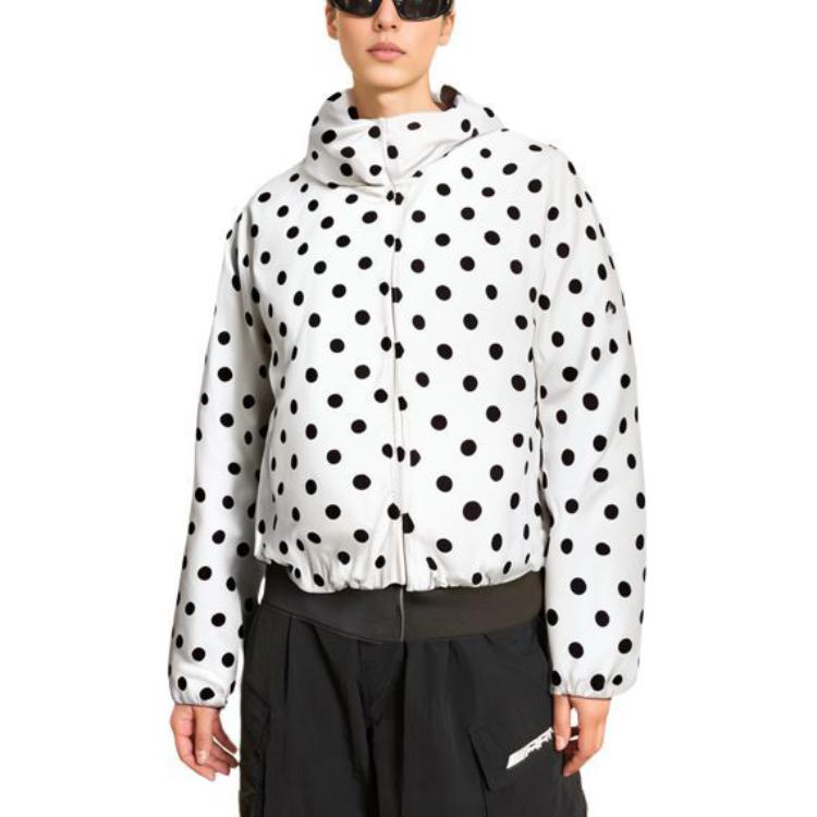 Purchase (W) 마르니 도트 프린트 하이넥 지퍼 코튼 자켓 여성용 화이트 PIMA0080AT-UTP742-SDW01