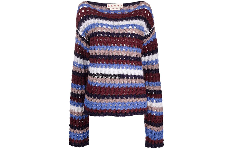 Order (W) MARNI 紫色露肩羊毛針織毛衣 - 寬鬆設計款式 GCMD0297Q0U-FW021-RGC83