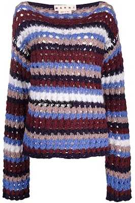 (Women) MARNI Purple Off-Shoulder Wool Knit Sweater - Oversized Style. GCMD0297Q0U-FW021-RGC83 Order (Women) MARNI Purple Off-Shoulder Wool Knit Sweater - Oversized Style. GCMD0297Q0U-FW021-RGC83