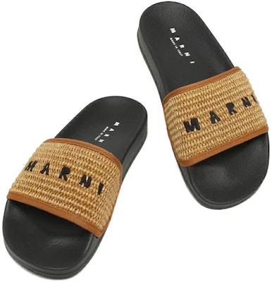 (W) 마르니 라피아 슬라이드 (브라운) SAMS016102P3860ZO136 Shop (W) 마르니 라피아 슬라이드 (브라운) SAMS016102P3860ZO136