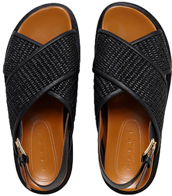 (W) Marni Selipar Kulit Raffia Luar 'Black Fashion' FBMS013801P3860ZO166 Shop (W) Marni Selipar Kulit Raffia Luar 'Black Fashion' FBMS013801P3860ZO166