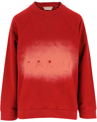 (W) Marni Merah Logo Print Crewneck Pullover Sweatshirt FLJE0128P2USCS16-LOR84 Order (W) Marni Merah Logo Print Crewneck Pullover Sweatshirt FLJE0128P2USCS16-LOR84