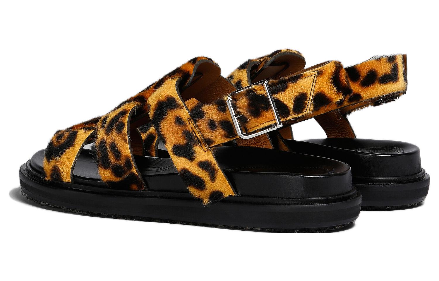 Shop (Women) Marni Roman Sandal 'Leopard Print' FBMS015801LV84600Y65