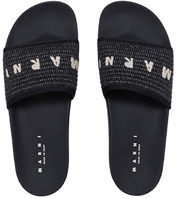 (W) Marni Slide 'Braided Raffia - Hitam' Sandal 슬라이드 SAMS016102-P3860-00N99 Shop (W) Marni Slide 'Braided Raffia - Hitam' Sandal 슬라이드 SAMS016102-P3860-00N99