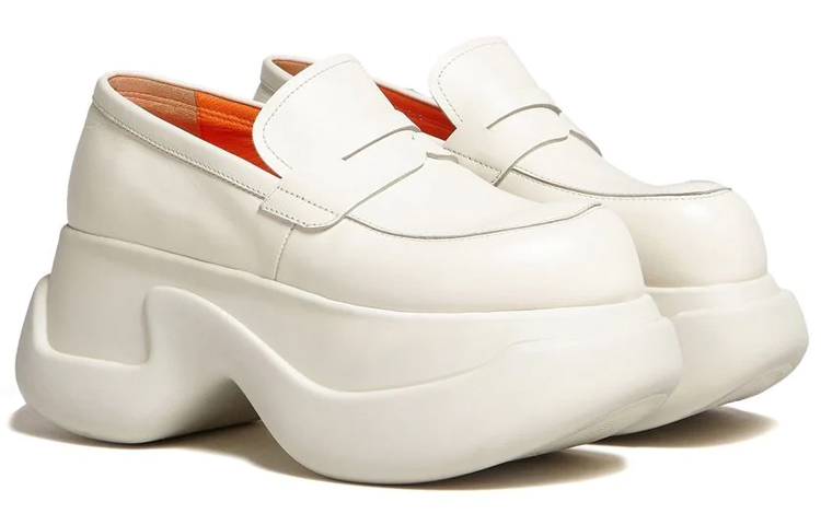 Order (W) マルニ レザー 厚底スリッポン (ホワイト) MOMS004108P508800W03