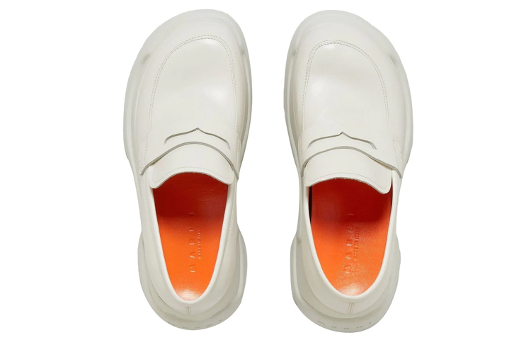 Shop MARNI 小牛皮套穿式厚底鞋 女款 白色