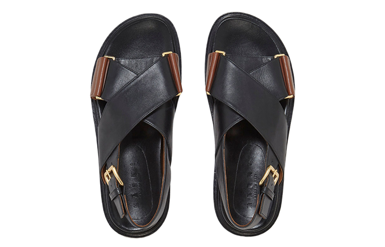 (W) Marni Smooth Calfskin Sandal 'Black' 圖 5