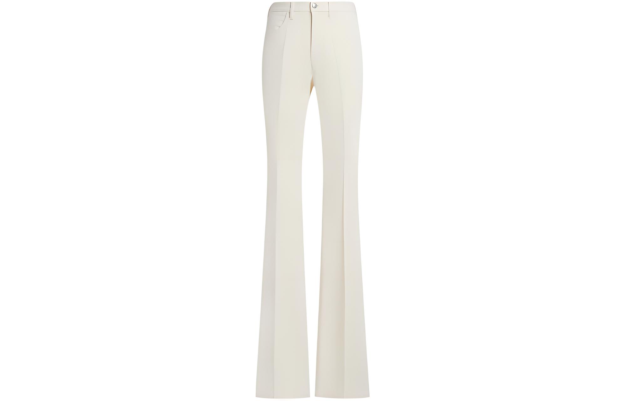 (Women) MARNI Solid Color Mid-Rise Slim Straight Pants Women Off-White. PAMA0415A0-UTV951-00W10