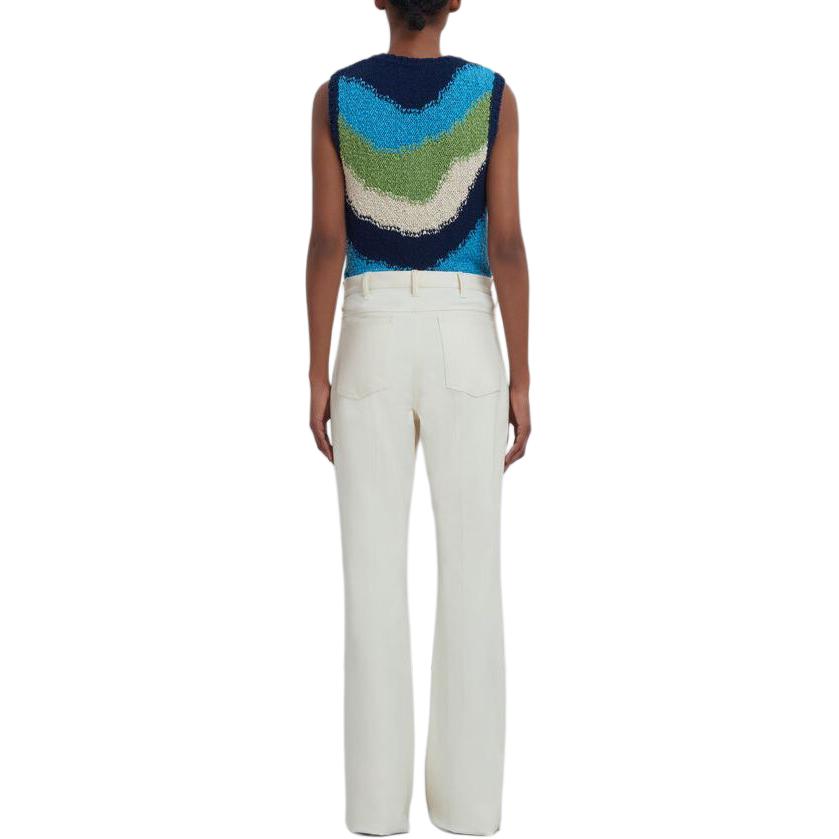 Shop (W) マルニ レディース スリムストレートパンツ ミッドライズ オフホワイト 無地 PAMA0415A0-UTV951-00W10