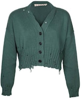 (Women) MARNI Solid Color V-Neck Button-Up Knit Cardigan Green CDMD0223A2UFC65200V61 (Women) MARNI Solid Color V-Neck Button-Up Knit Cardigan Green CDMD0223A2UFC65200V61