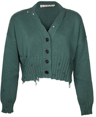 (Women) MARNI Solid Color V-Neck Button-Up Knit Cardigan Green CDMD0223A2UFC65200V61 Buy (Women) MARNI Solid Color V-Neck Button-Up Knit Cardigan Green CDMD0223A2UFC65200V61