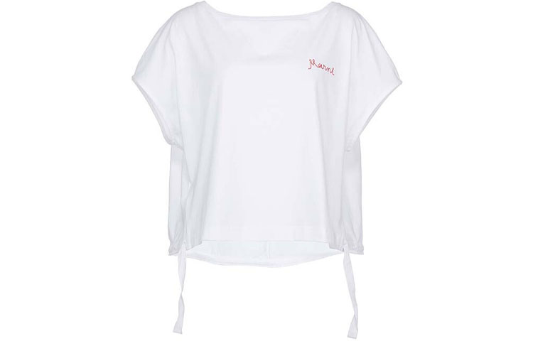 Order (W) 마르니 SS21 화이트 로고 레터 반팔 티셔츠. THJE0050MX-UTCZ57-00W01