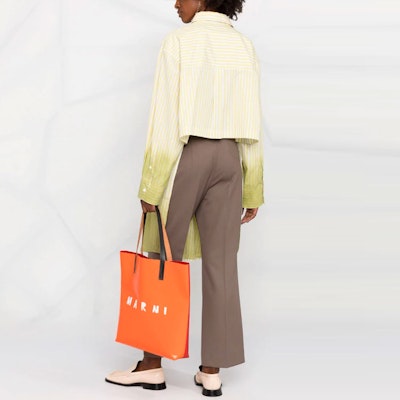 (Women) Marni SS22 Gradient Stripe Collared Long Sleeve Shirt Yellow. CAMA0465A0-USCS51-DDV15 Shop (Women) Marni SS22 Gradient Stripe Collared Long Sleeve Shirt Yellow. CAMA0465A0-USCS51-DDV15