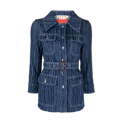 (Women) MARNI SS22 Hunting Style Denim Jacket Blue JKJD0209C0USCS50FSB99