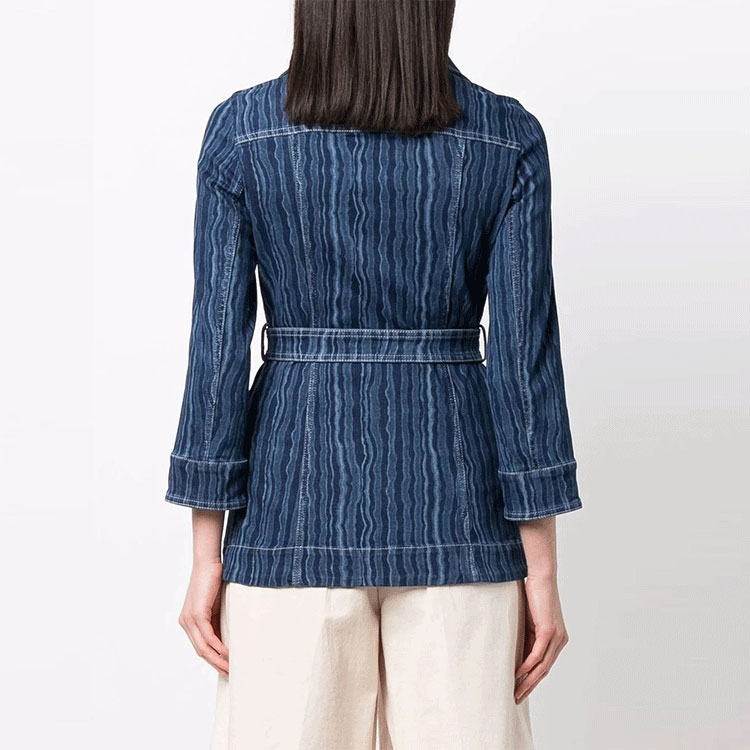 Shop (W) MARNI SS22 Jaket Denim Gaya Memburu Biru JKJD0209C0USCS50FSB99