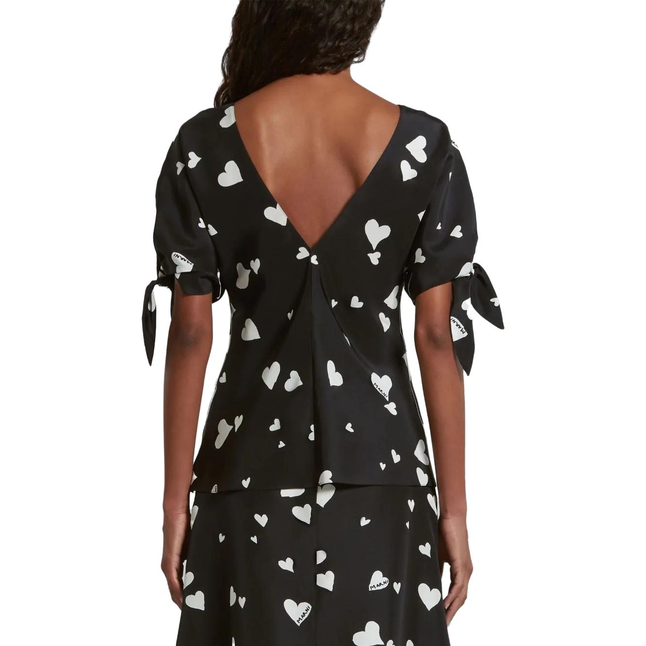 Purchase (W) MARNI SS23 黑色V領直筒襯衫全版印花設計. TTMA0264I0UTSG03BHN99