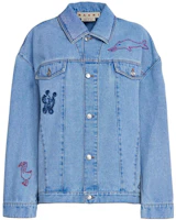 Order (W) MARNI SS23 Jaket Denim Biru Lengan Panjang Single-Breasted GIJD0183S0-USCU83-BDB20