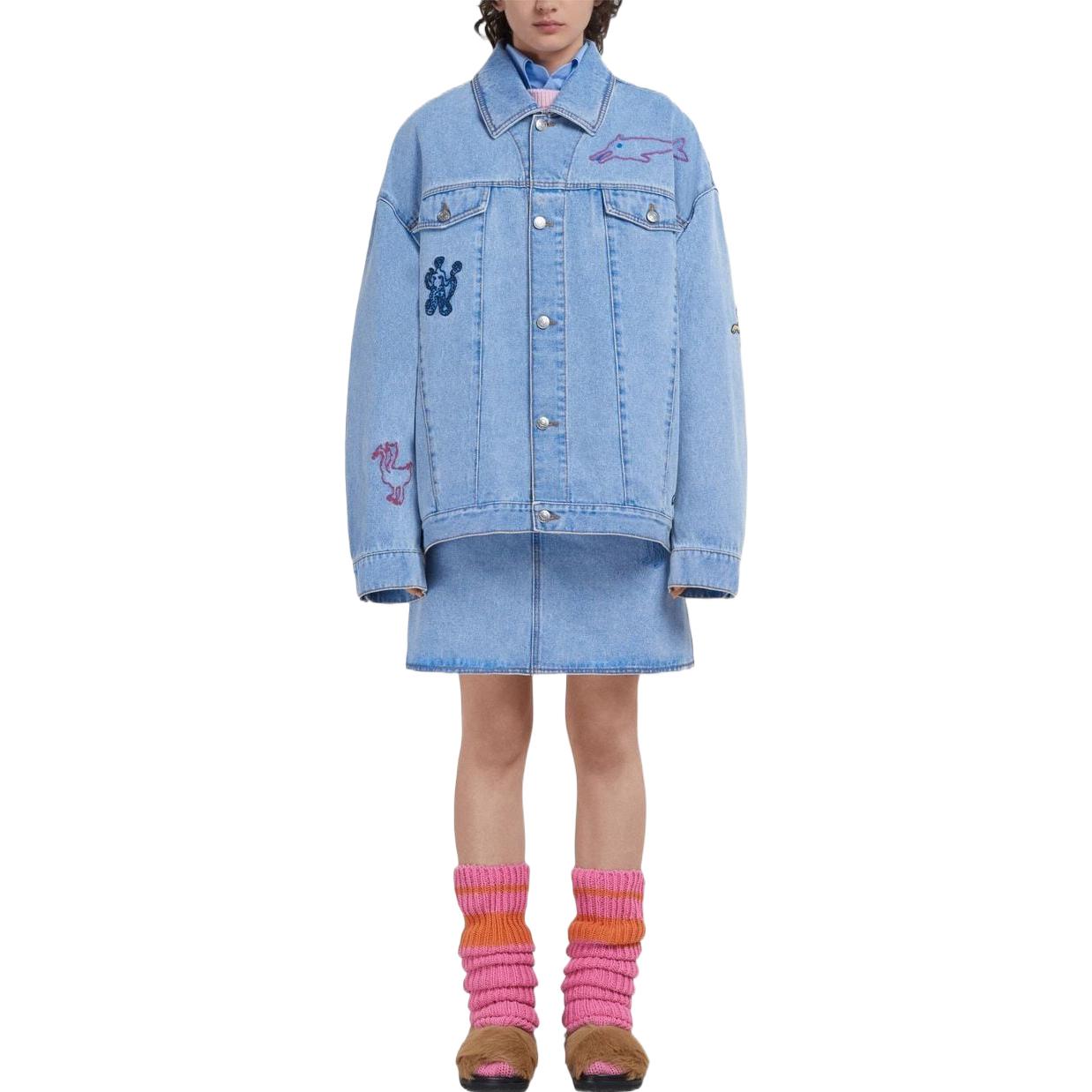 Lookbook (W) 마르니 SS23 블루 데님 싱글브레스트 롱 슬리브 자켓 GIJD0183S0-USCU83-BDB20