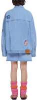 Shop (W) MARNI SS23 Jaket Denim Biru Lengan Panjang Single-Breasted GIJD0183S0-USCU83-BDB20