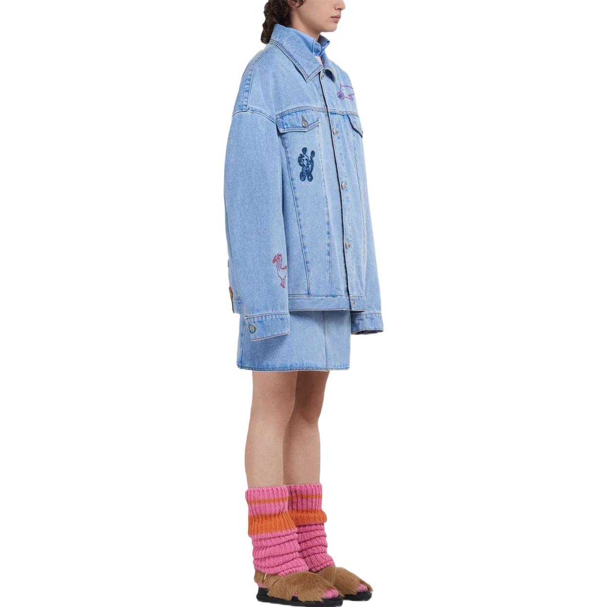 Purchase (W) 마르니 SS23 블루 데님 싱글브레스트 롱 슬리브 자켓 GIJD0183S0-USCU83-BDB20