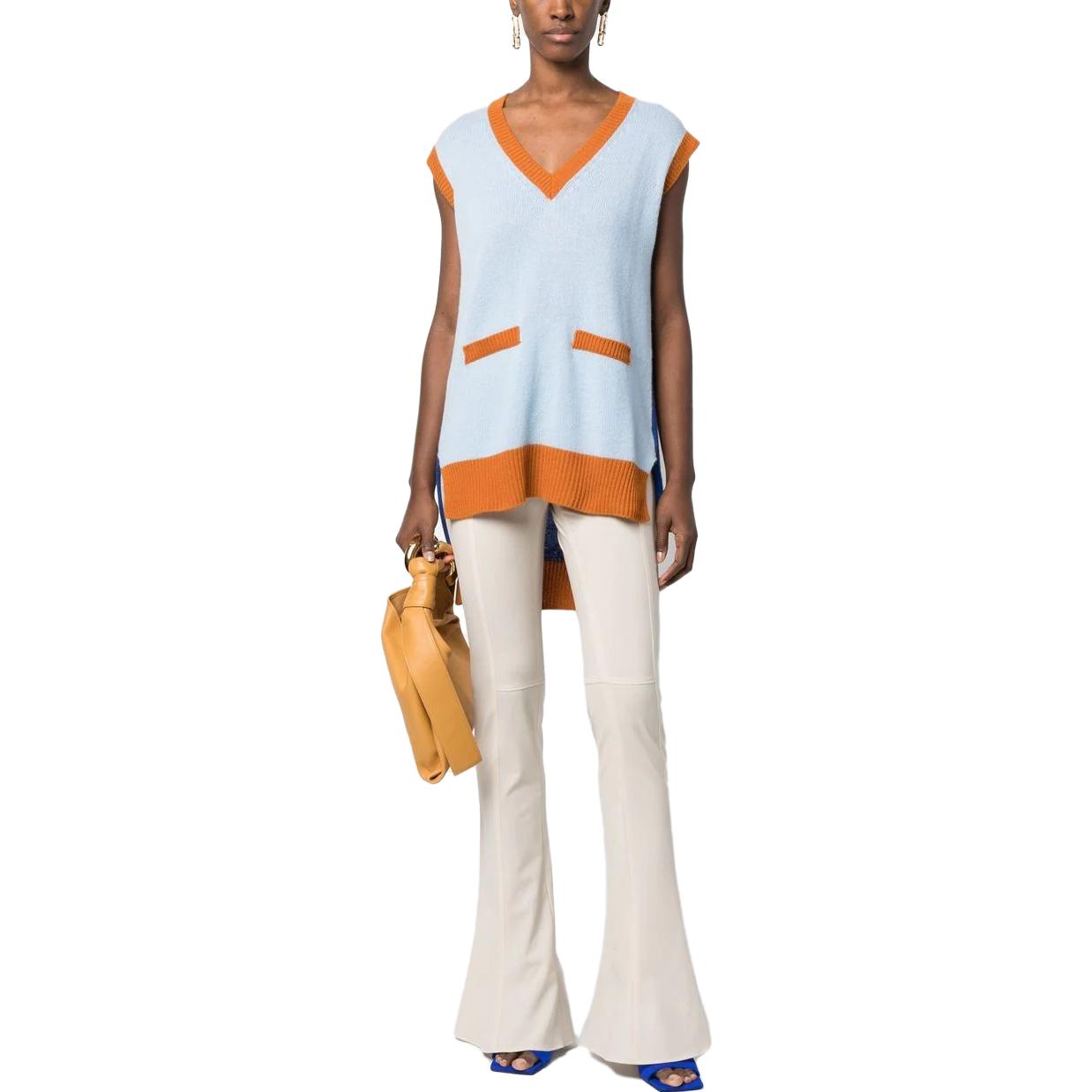 Shop (W) MARNI SS23 橘藍色針織背心毛衣 CVMD0100Q0-UFX385-MXB15