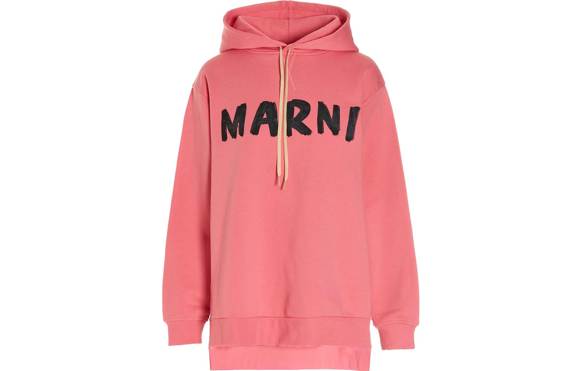 (Women) MARNI SS23  Pink Alphabet Print Pullover Hoodie. FLJE0179P1USCU88LOC37