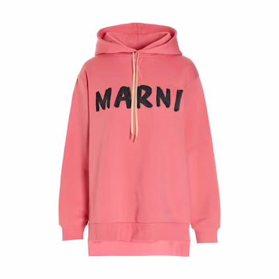 (Women) MARNI SS23 Pink Alphabet Print Pullover Hoodie. FLJE0179P1USCU88LOC37