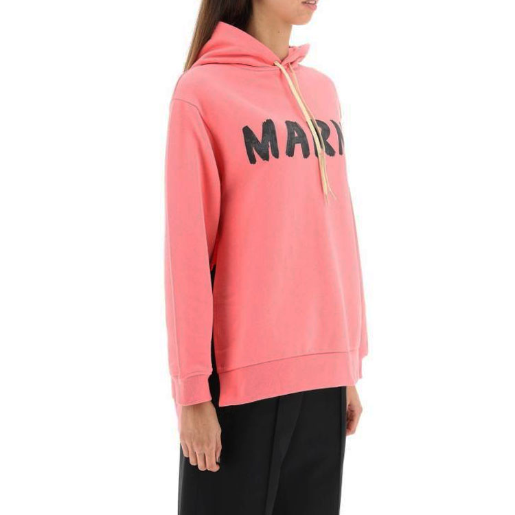 Shop (W) マルニ SS23 ピンク アルファベットプリント プルオーバーパーカー. FLJE0179P1USCU88LOC37