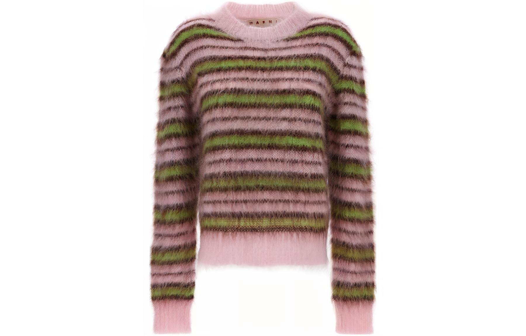 (Women) MARNI SS23  Striped Crewneck Pullover Sweater. GCMD0126Q2-UFU107-RGC20