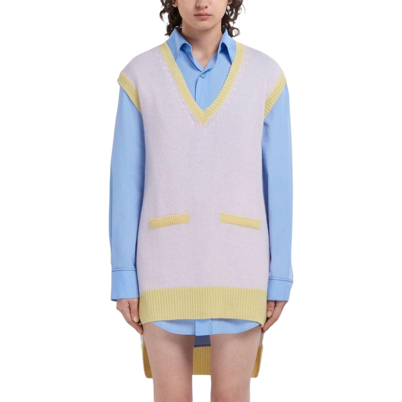 Lookbook (W) MARNI SS23 V领无袖撞色针织马甲套头衫. CVMD0100Q0-UFX385-MXC17