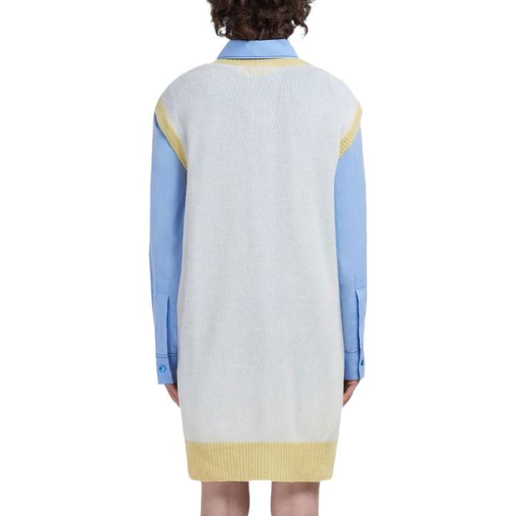 Shop (W) MARNI SS23 V领无袖撞色针织马甲套头衫. CVMD0100Q0-UFX385-MXC17