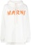Buy (Women) MARNI SS23 White Logo Print Drawstring Hoodie. FLJE0179P1-USCU88-LOW03