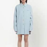 Lookbook (W) マルニ SS23 ライトブルー ロゴ刺繍入りボタンアップジャケット. JKMA0259KS-UTW982-00B12