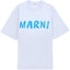 Buy (Women) MARNI SS24 Blue Crewneck T-Shirt with Logo Print. LOB21