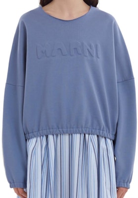(Women) MARNI SS24 Oversized Color-Block Logo Embroidered Sweatshirt Blue FLJE0213QXUTC27500B36 Lookbook (Women) MARNI SS24 Oversized Color-Block Logo Embroidered Sweatshirt Blue FLJE0213QXUTC27500B36