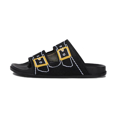 (W) Marni Trompe L'ŒIL Slides 'Black Jacquard Double Strap'