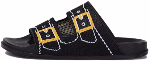 (Women) Marni Trompe L'ŒIL Slides 'Black Jacquard Double Strap' SAMS015802P4547ZO137 (Women) Marni Trompe L'ŒIL Slides 'Black Jacquard Double Strap' SAMS015802P4547ZO137