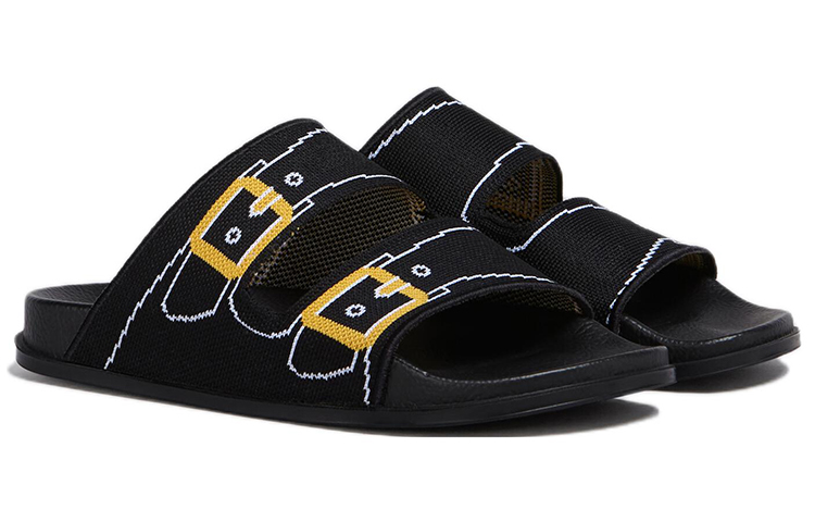 (W) Marni Trompe L'ŒIL Slides 'Black Jacquard Double Strap' 圖 2