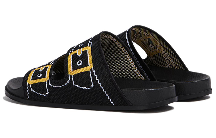 (W) Marni Trompe L'ŒIL Slides 'Black Jacquard Double Strap' 圖 3