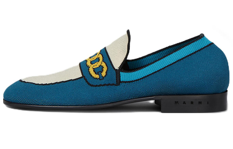 Buy (W) Marni蓝色错视图提花乐福鞋平底鞋 MOMS003601P4547ZO122