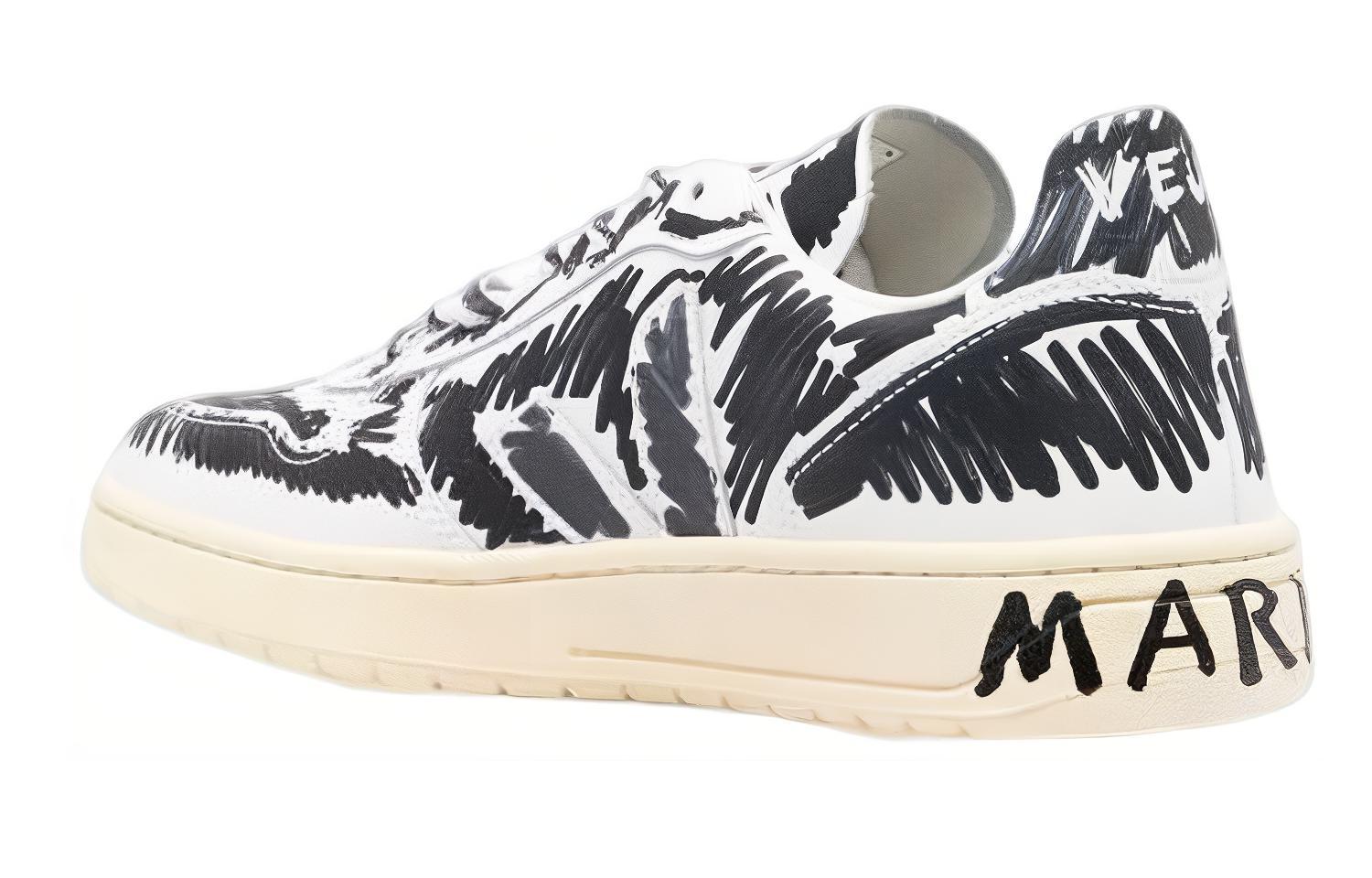 Shop (W) Marni VEJA x Sneakers Kulit Fesyen 'Hitam dan Putih' VXMS-3067AXV102000N99