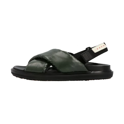 (W) Marni Velcro Logo Slides 'Green Fashion'