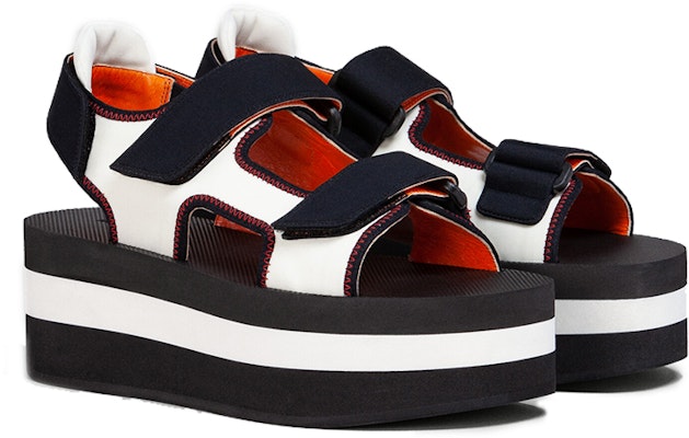(Women) Marni Velcro Wedge Sandal 'Ivory Black' ZPMS007206-TCR86-ZL443 Order (Women) Marni Velcro Wedge Sandal 'Ivory Black' ZPMS007206-TCR86-ZL443
