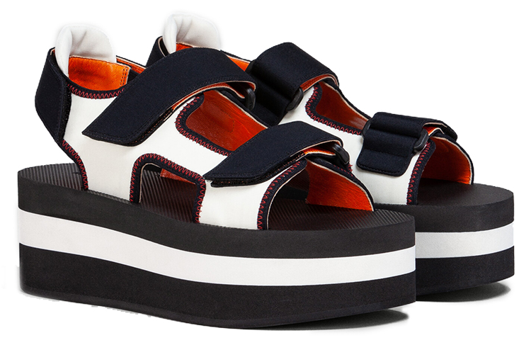 Order (W) Sandal Baji Velcro Marni 'Ivory Black' ZPMS007206-TCR86-ZL443