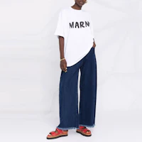Lookbook (W) MARNI 白色Logo印花寬鬆版圓領短袖T恤 THJET49EPHU-SCS11-LOW01
