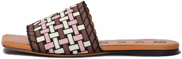 (Women) Marni Woven Comfort Square Toe Slide 'Brown' SAMS017901P5799ZO603 (Women) Marni Woven Comfort Square Toe Slide 'Brown' SAMS017901P5799ZO603