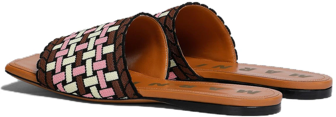 (Women) Marni Woven Comfort Square Toe Slide 'Brown' SAMS017901P5799ZO603 Lookbook (Women) Marni Woven Comfort Square Toe Slide 'Brown' SAMS017901P5799ZO603