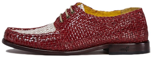 (Women) Marni Woven Leather Lace-Up 'Red White' ALMS007102P4583ZO109 (Women) Marni Woven Leather Lace-Up 'Red White' ALMS007102P4583ZO109