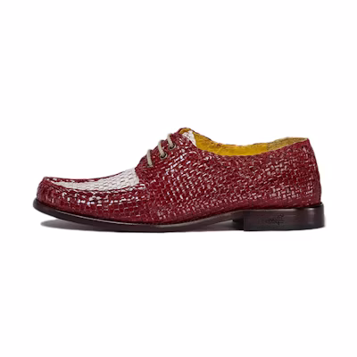 (W) Marni Woven Leather Lace-Up 'Red White'